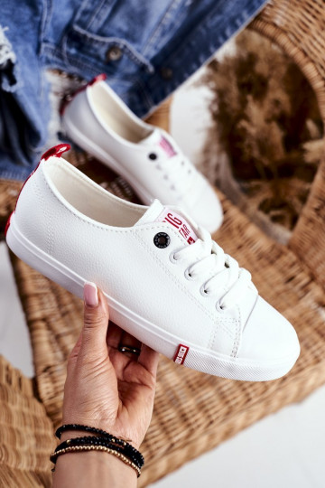 Damen-Freizeitschuhe Big Star GG274005 Weiß-rote Farbe 2