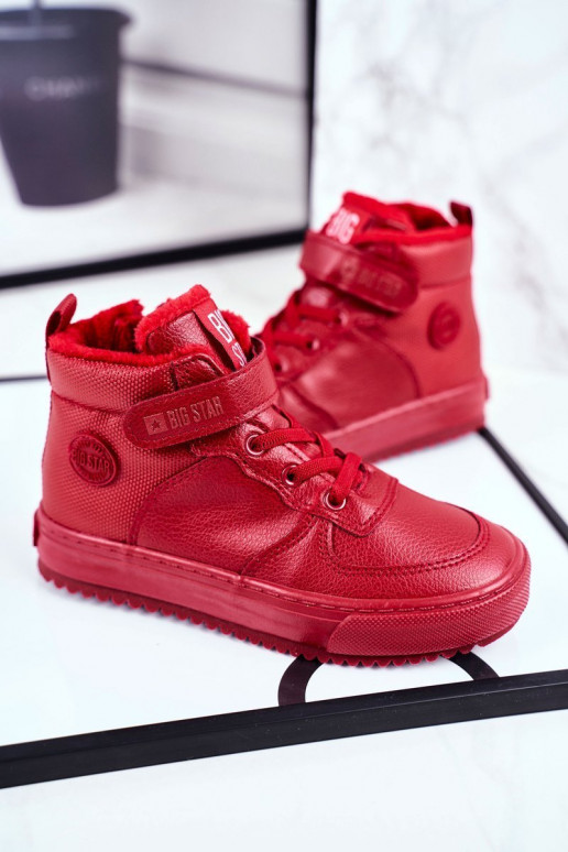 Gewärmte Sportschuhe für Kinder Big Star GG374042 in roter Farbe