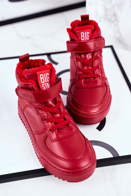 Gewärmte Sportschuhe für Kinder Big Star GG374042 in roter Farbe