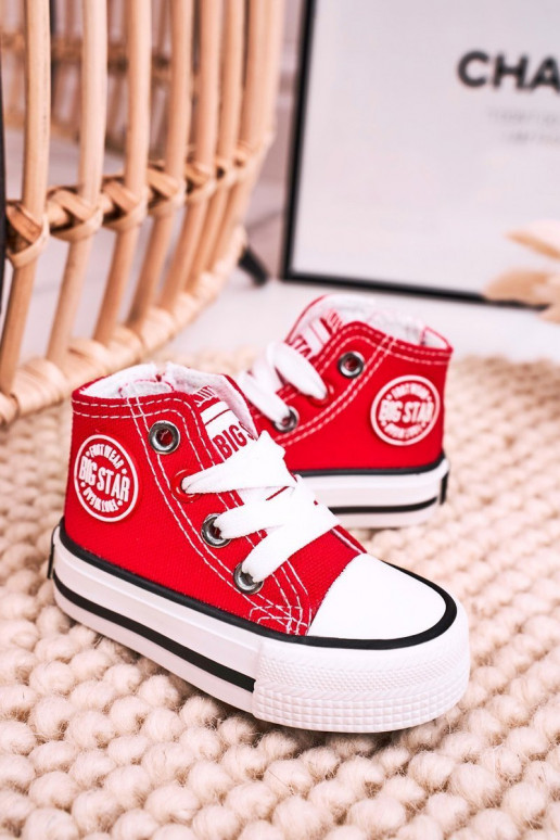 Kinder-Freizeitschuhe mit Sohlen und Reißverschlüssen BIG STAR HH374190 rote Farbe