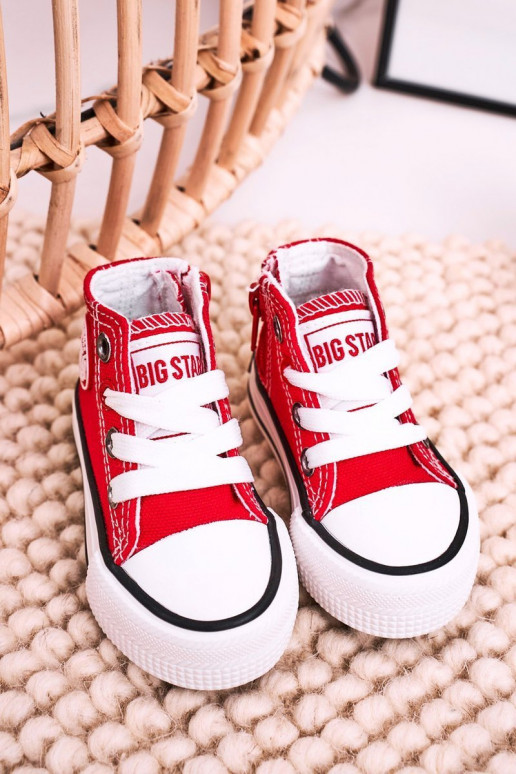 Kinder-Freizeitschuhe mit Sohlen und Reißverschlüssen BIG STAR HH374190 rote Farbe