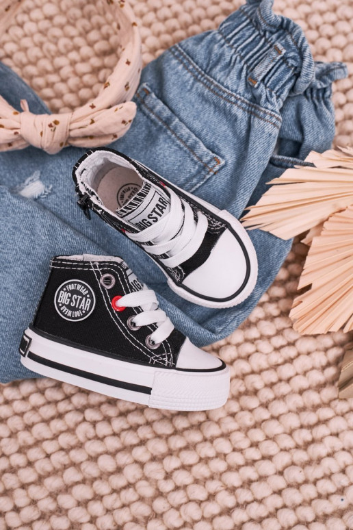 Kinder-Freizeitschuhe mit Sohlen und Reißverschlüssen BIG STAR HH374188 schwarze Farbe