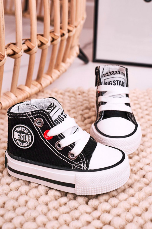 Kinder-Freizeitschuhe mit Sohlen und Reißverschlüssen BIG STAR HH374188 schwarze Farbe