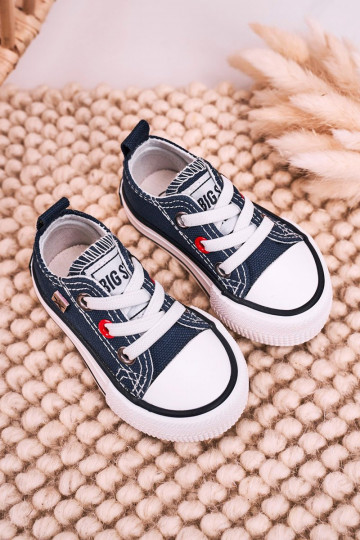 Klassische Kinder-Sneakers mit flacher Sohle BIG STAR HH374195 dunkelblau