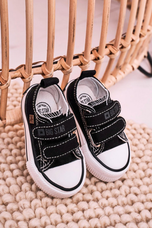 Kinder-Freizeitschuhe mit Klebeverschlüssen BIG STAR HH374200 schwarze Farbe
