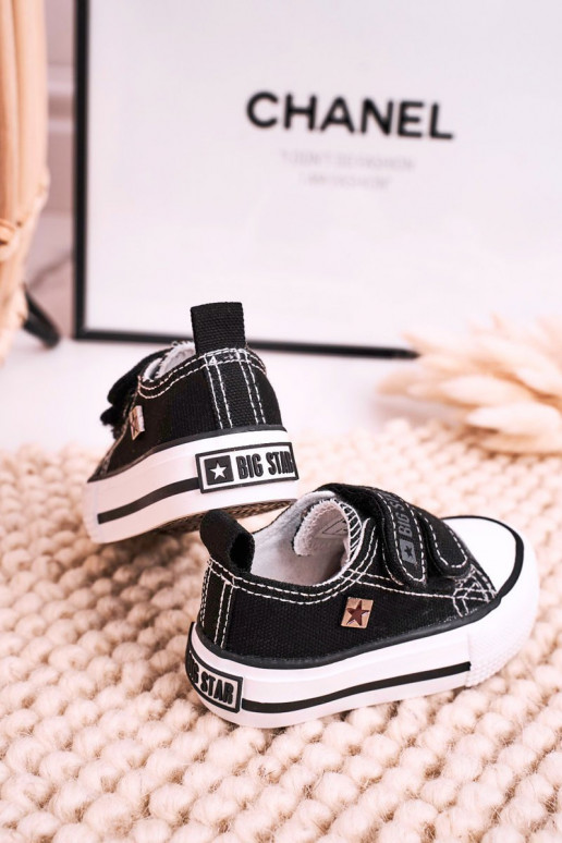 Kinder-Freizeitschuhe mit Klebeverschlüssen BIG STAR HH374200 schwarze Farbe