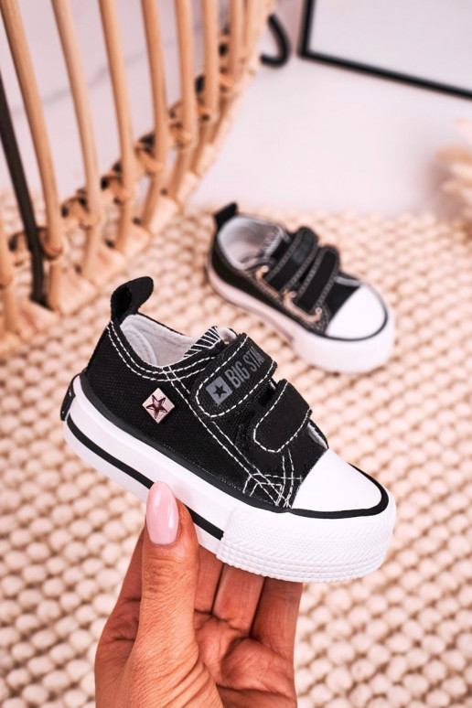 Kinder-Freizeitschuhe mit Klebeverschlüssen BIG STAR HH374200 schwarze Farbe