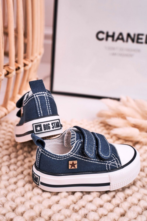 Kinder-Freizeitschuhe mit Klebeverschlüssen BIG STAR HH374201 dunkelblau