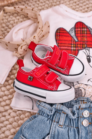 Kinder-Freizeitschuhe mit Klebeverschlüssen BIG STAR HH374202 rote Farbe