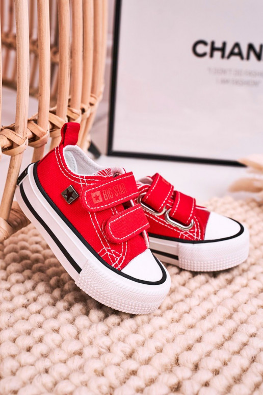 Kinder-Freizeitschuhe mit Klebeverschlüssen BIG STAR HH374202 rote Farbe