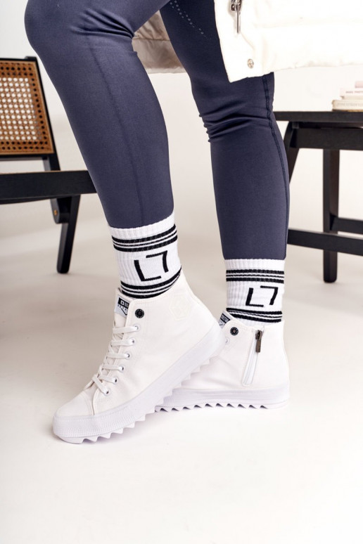 Freizeitschuhe mit Sohlen mit breiten Sohlen BIG STAR FF274241 weiße Farbe Freizeitschuhe mit Sohlen mit breiten Sohlen BIG STAR FF274241 weiße Farbe