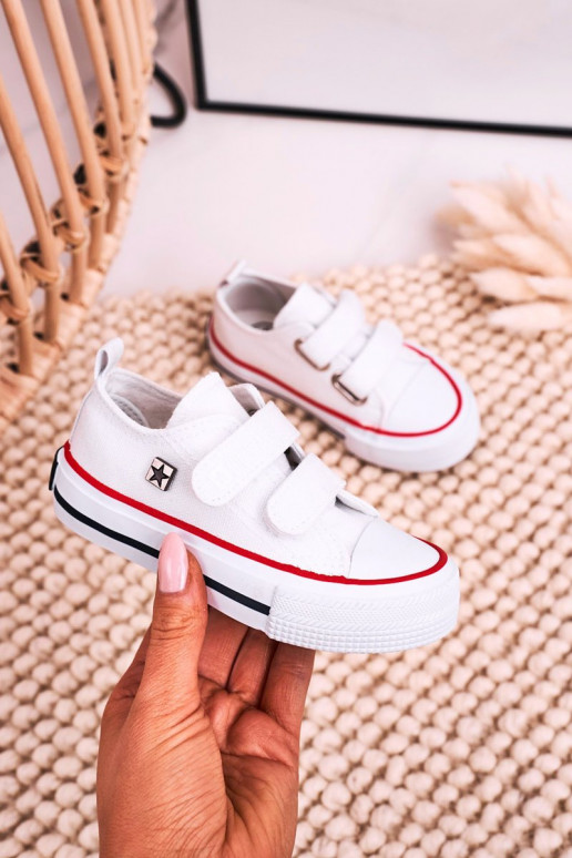 Kinder-Freizeitschuhe mit Klebeverschlüssen BIG STAR HH374199 weiße Farbe