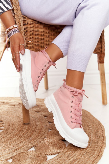 rosafarbene Trissy-Freizeitschuhe mit breiten Sohlen