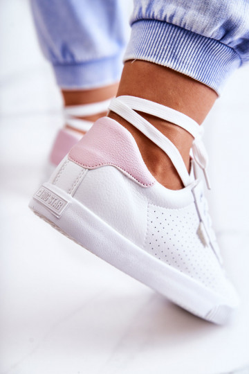 Naturleder-Sneaker BIG STAR HH274073 Weiß-rosa Farbe 2