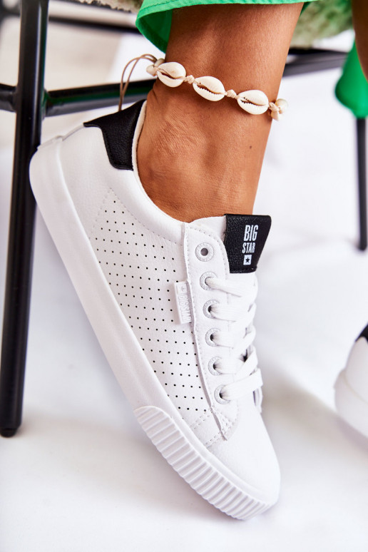 Naturleder-Sneaker BIG STAR HH274071 Weiß-schwarze Farbe