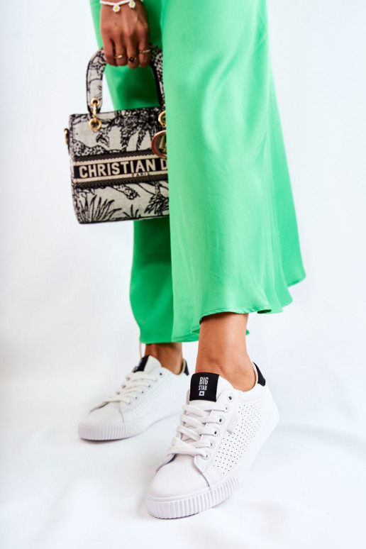 Naturleder-Sneaker BIG STAR HH274071 Weiß-schwarze Farbe