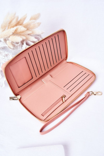 Große Lederbrieftasche Big Star HH674002 rosa 2