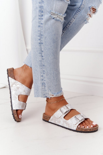 Sandalen mit Schnallen in Silberfarbe Vivio 2