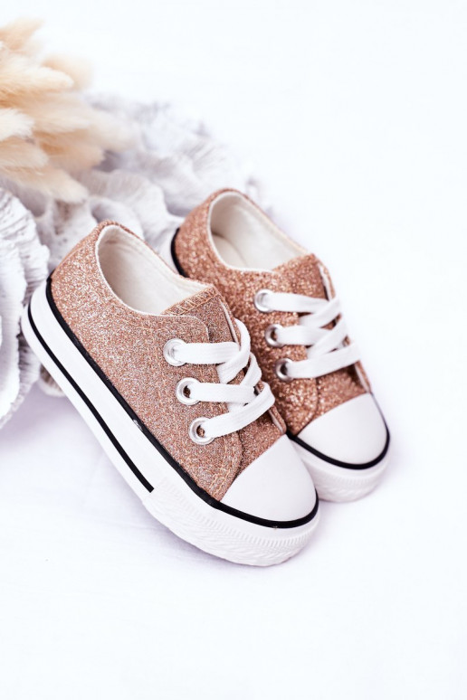 Kinder-Freizeitschuhe mit Glitzer in der Farbe Roségold Bling-Bling Kinder-Freizeitschuhe mit Glitzer in der Farbe Roségold Bling-Bling