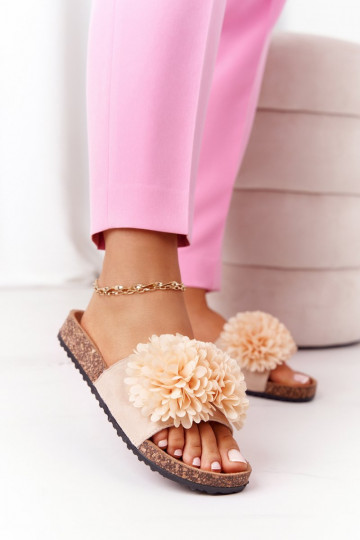Hausschuhe beige Flowerbomb 2