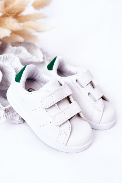 Kinder-Sneaker mit Klebeverschlüssen, weiß-grüne Farbe, Kalifornien