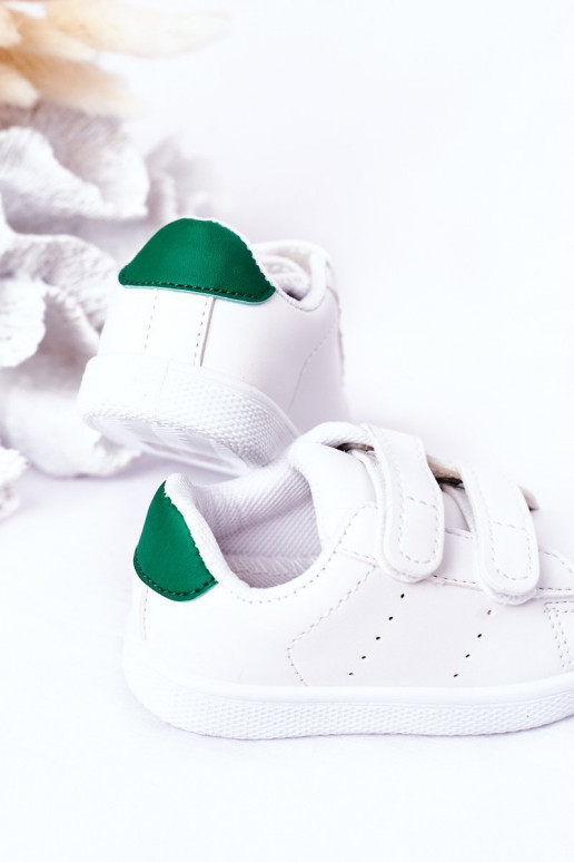 Kinder-Sneaker mit Klebeverschlüssen, weiß-grüne Farbe, Kalifornien