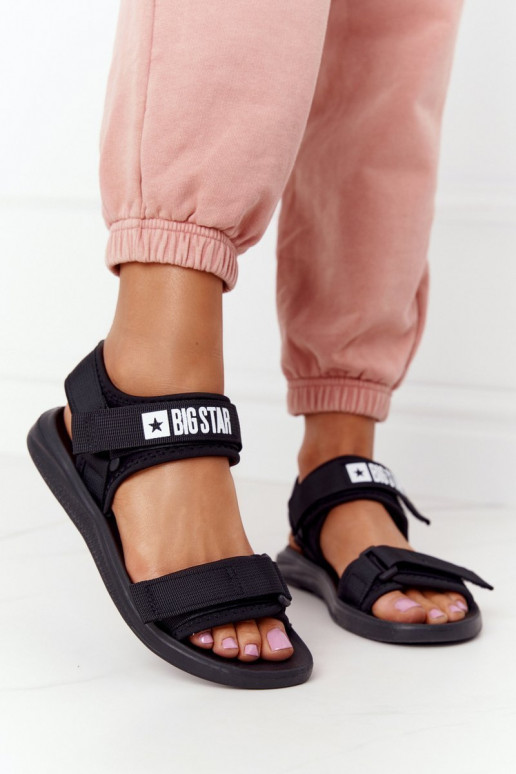 Sportliche Sandalen Big Star HH274A024 in schwarzer Farbe