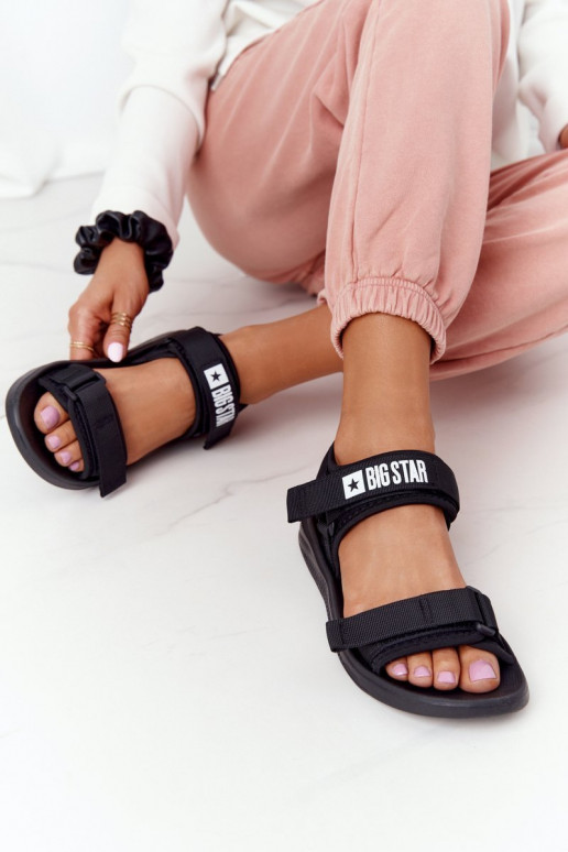 Sportliche Sandalen Big Star HH274A024 in schwarzer Farbe