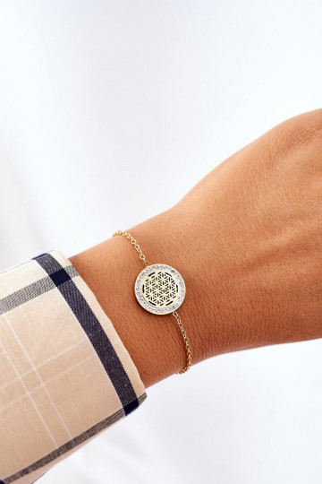 Armband mit funkelnden Augen in Goldfarbe