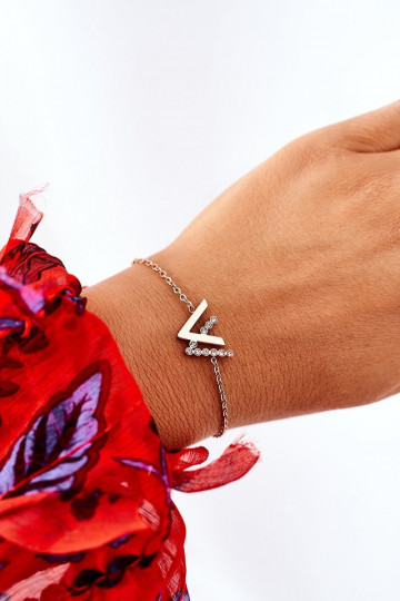 Armband mit einer Kette mit funkelnden Augen in Roségold