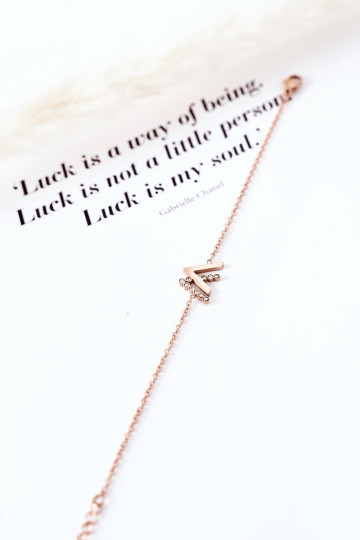 Armband mit einer Kette mit funkelnden Augen in Roségold 2