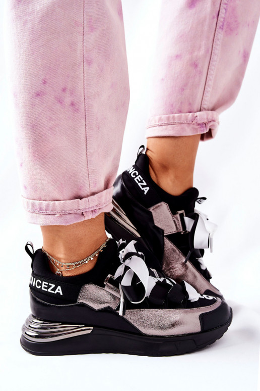 Schuhe im Sportstil, Sneakers-Modell, Schuhe in Schwarz und Silber, Dexla Schuhe im Sportstil, Sneakers-Modell, Schuhe in Schwarz und Silber, Dexla