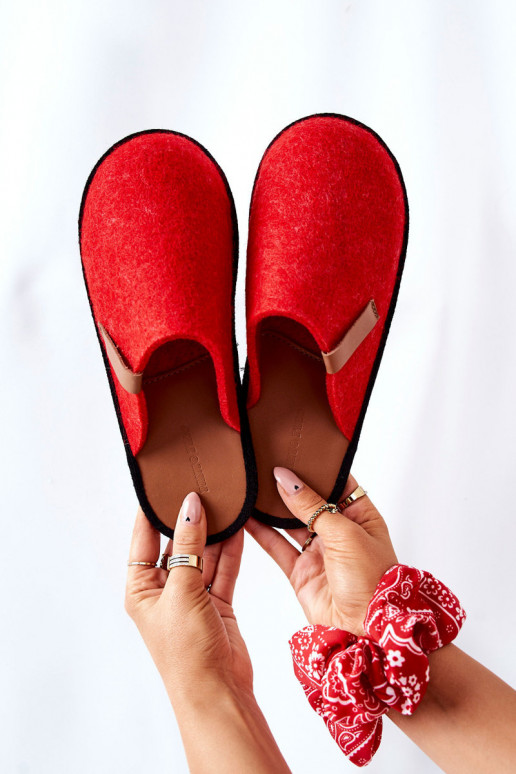 Hausgemachte Hausschuhe II267002 rotbraune Farbe Hausgemachte Hausschuhe II267002 rotbraune Farbe