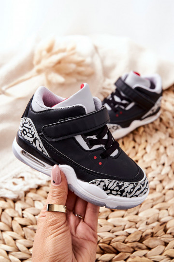 Kinder-Sneaker aus schwarzem und rotem Leinen 2