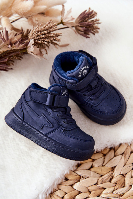 Gewärmte Sportschuhe für Kinder in der dunkelblauen Farbe Clafi