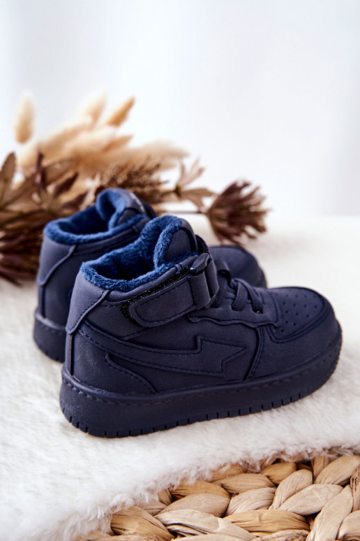 Gewärmte Sportschuhe für Kinder in der dunkelblauen Farbe Clafi