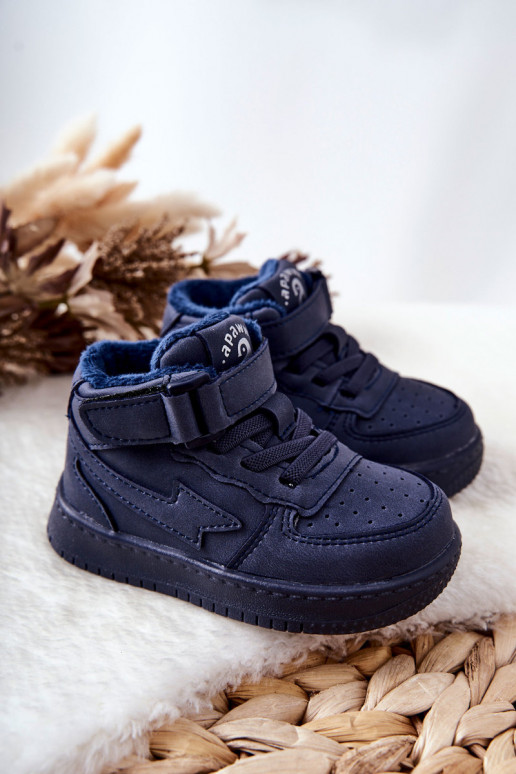 Gewärmte Sportschuhe für Kinder in der dunkelblauen Farbe Clafi