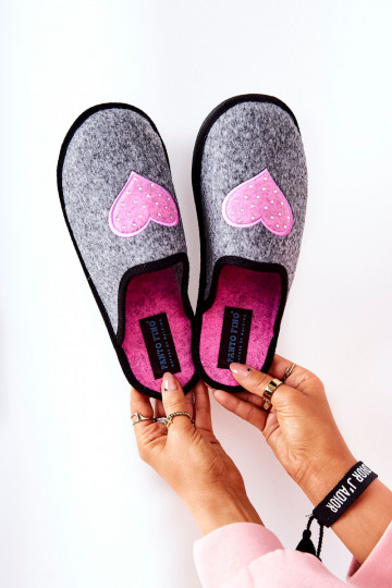 Hausschuhe Panto Fino II267010 grau-rosa Farbe