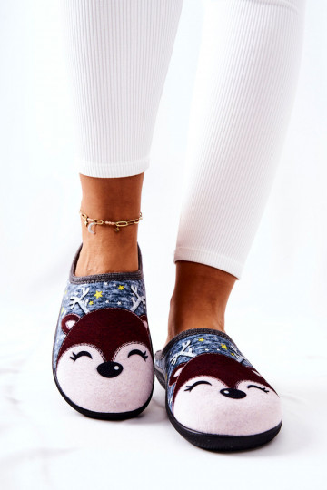 Beheizte Hausschuhe in der Farbe Blau Taffy