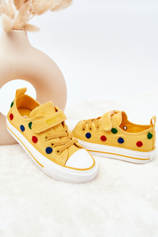Kinder-Freizeitschuhe mit Klebeverschlüssen BIG STAR JJ374056 gelbe Farbe