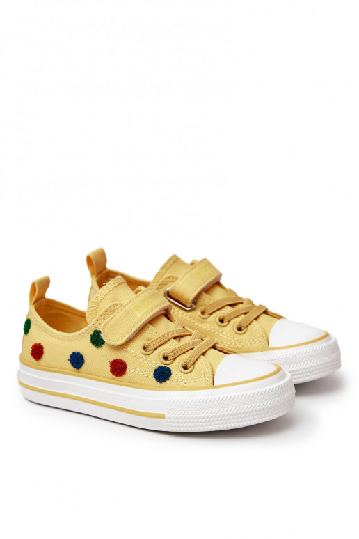 Kinder-Freizeitschuhe mit Klebeverschlüssen BIG STAR JJ374056 gelbe Farbe