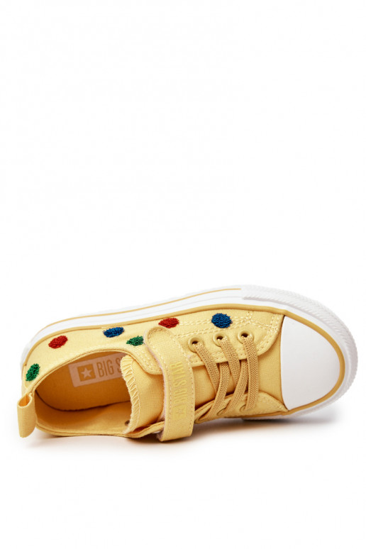 Kinder-Freizeitschuhe mit Klebeverschlüssen BIG STAR JJ374056 gelbe Farbe