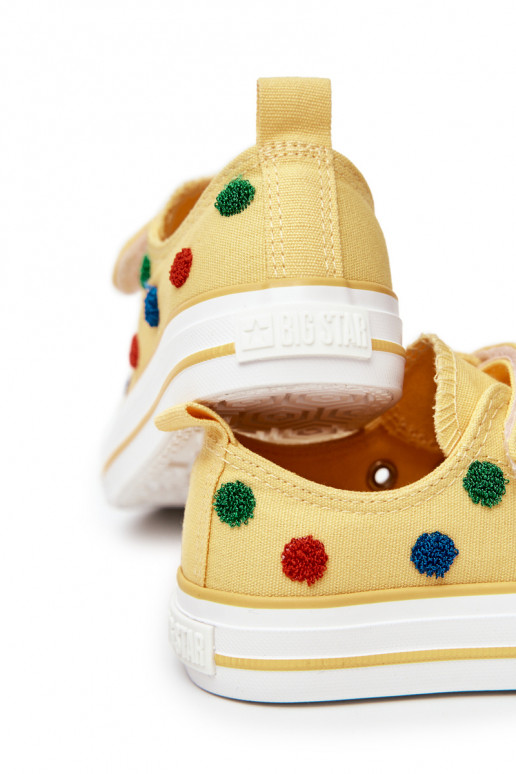 Kinder-Freizeitschuhe mit Klebeverschlüssen BIG STAR JJ374056 gelbe Farbe
