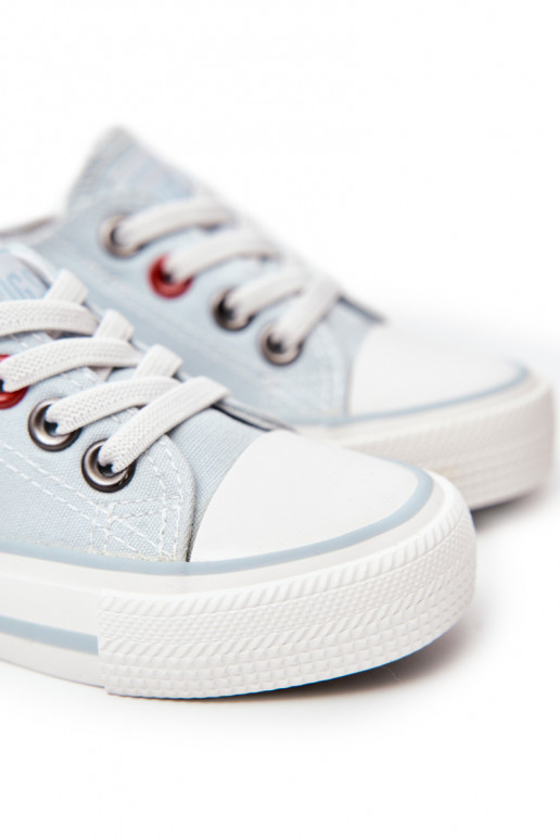 Klassische Kinder-Sneakers mit flacher Sohle BIG STAR HH374094 in blauer Farbe Klassische Kinder-Sneakers mit flacher Sohle BIG STAR HH374094 in blauer Farbe
