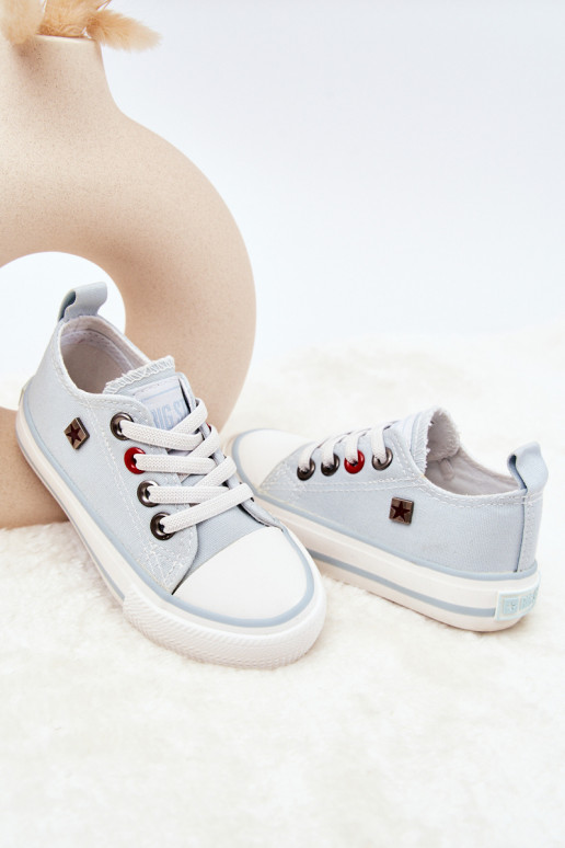 Klassische Kinder-Sneakers mit flacher Sohle BIG STAR HH374094 in blauer Farbe Klassische Kinder-Sneakers mit flacher Sohle BIG STAR HH374094 in blauer Farbe