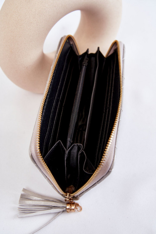 Große genähte Geldbörse Silver Jeffrey Große genähte Geldbörse Silver Jeffrey