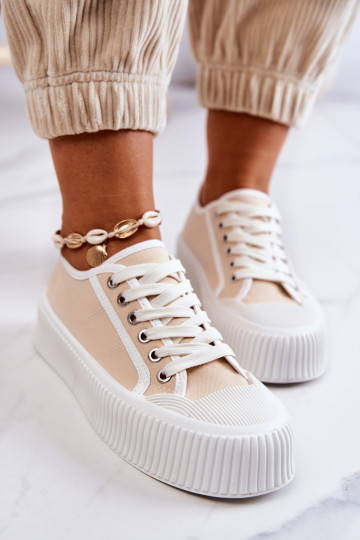 Plateau-Sneaker in Beige Mischa