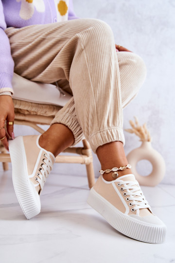 Plateau-Sneaker in Beige Mischa 2