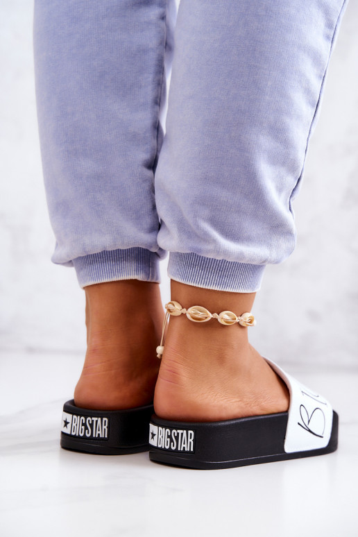 Gummi-Damenhausschuhe Big Star JJ274A275 Schwarz und Weiß Gummi-Damenhausschuhe Big Star JJ274A275 Schwarz und Weiß