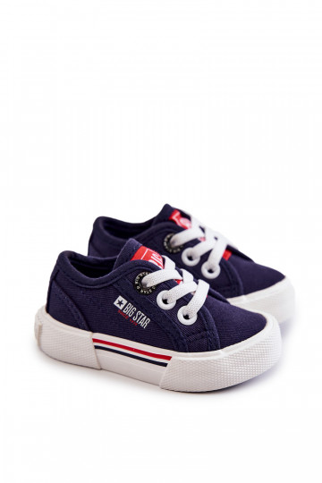 Flache Kinderschuhe Big Star JJ374163 dunkelblau 2